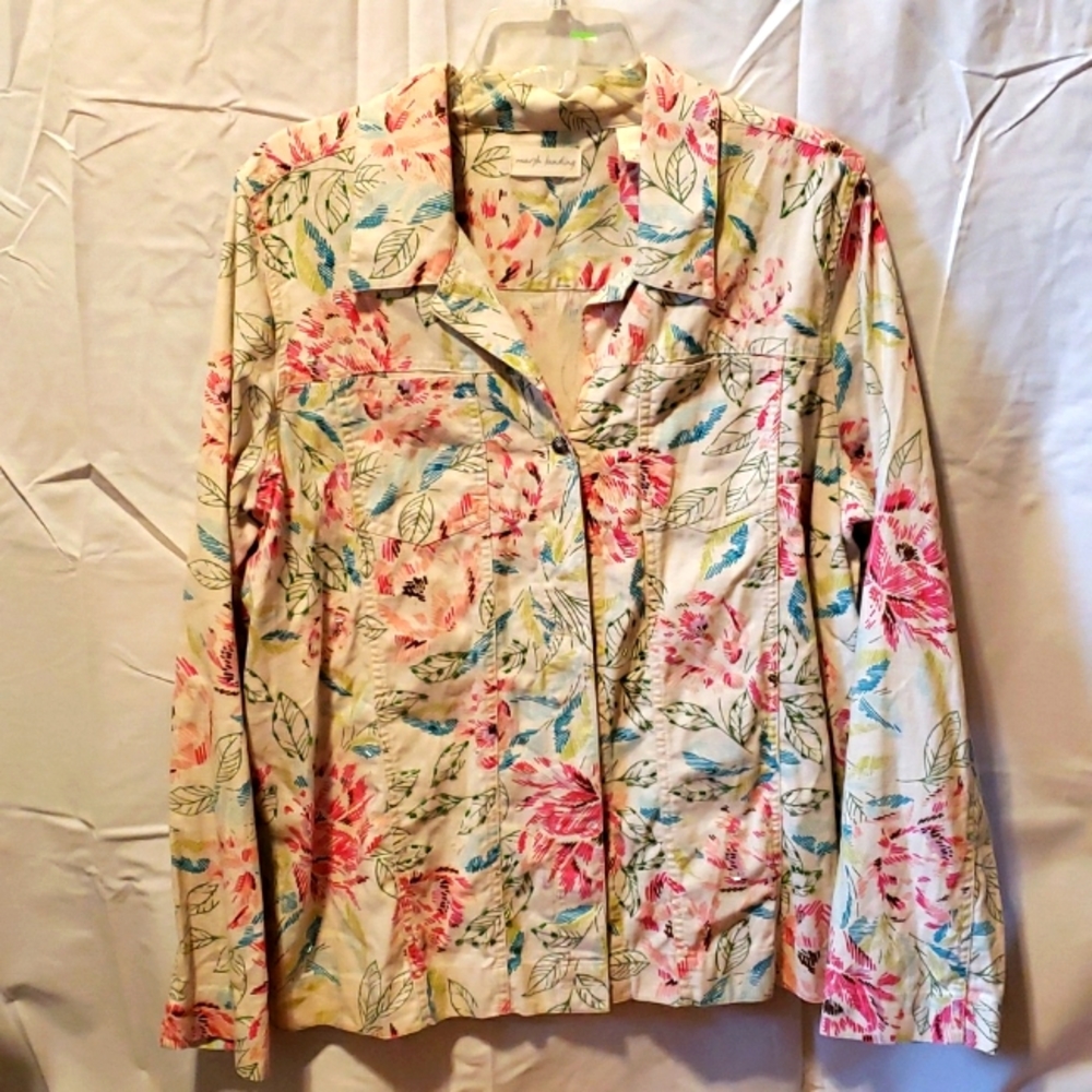 Marsh Landing gorgeous cotton jacket floral print XL